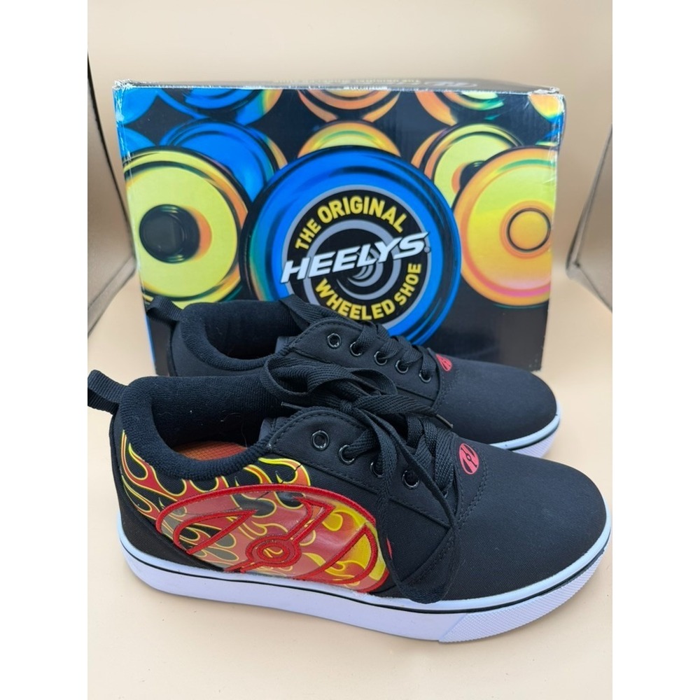 Heelys Pro 20 Black Red Flames Youth 6 Women's 7 w/ Box 1 Wheel